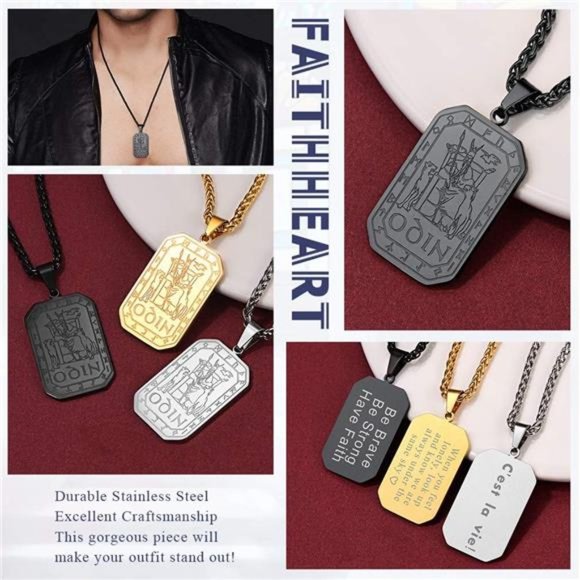 Norse Viking Spear Head Necklace,Vintage Nordic Amulet Pendant Stainless Steel - Picture 6 of 6